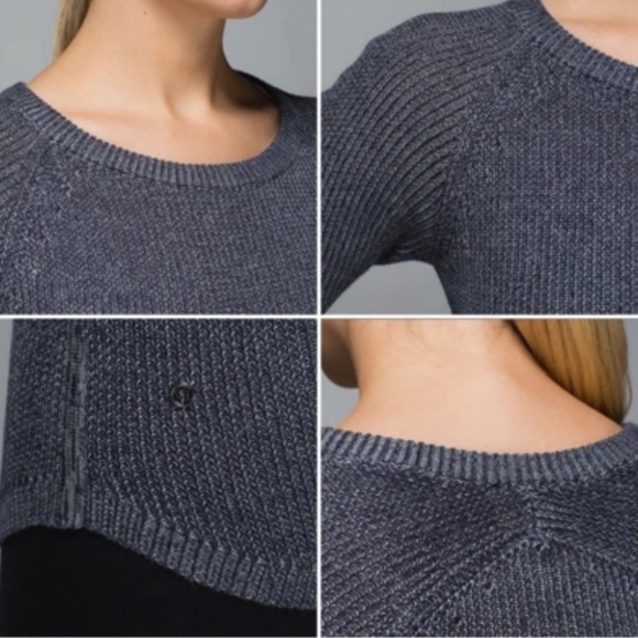 Lululemon Cabin Yogi Long Sleeve Inkwell / Heathered Medium Grey - Picture 3 of 8